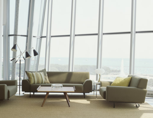 Cini Boeri Lounge & Sofa with Splay-Leg Table